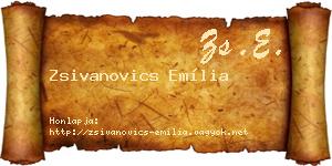 Zsivanovics Emília névjegykártya